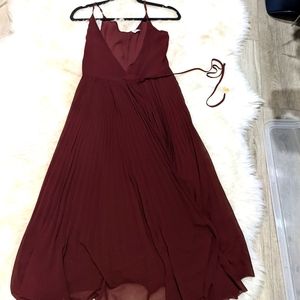 Aritzia Wilfred Baune pleated wrap dress